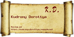 Kudrony Dorottya névjegykártya